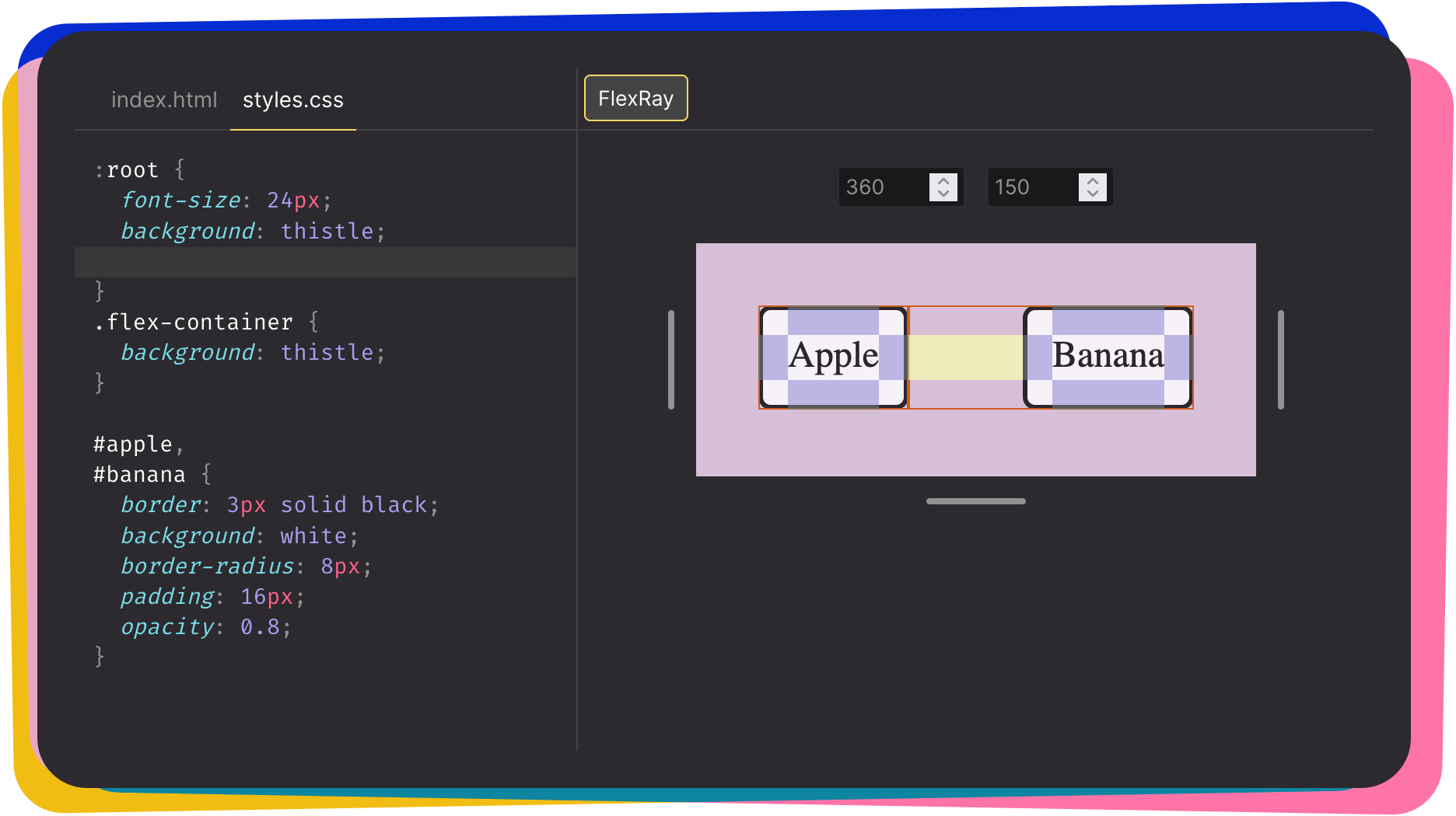 A screenshot of an interface with a code editor on the left and a preview area on the right.